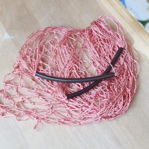 SNORKASSE Vintage/ Rosa Avoska, Nätpåse, Snorkasse/ Rysk Vintage Accessoar/ Sovjetunionen