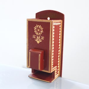MATCHES BOX Vintage/ Wooden Box for Matches with Straws Pattern/ Russian Vintage Wall Decoration/ Ussr