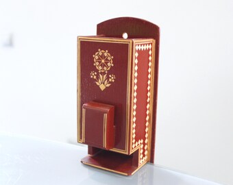 MATCHES BOX Vintage/ Wooden Box for Matches with Straws Pattern/ Russian Vintage Wall Decoration/ Ussr