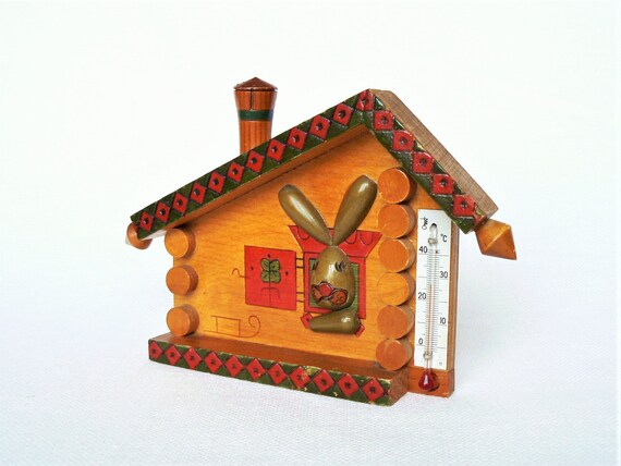 Wall Thermometer For Kids Room Vintage Wooden Plaque With Thermometer Russian Vintage Home Decoration Ussr