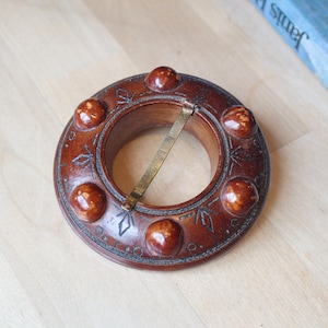 WOODEN BROOCH Latvian Vintage/ Ethnic Style Wooden Brooch/ Sakta, National Costume Accessory/ Latvia
