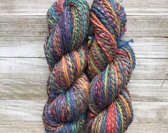 Merino and tussah silk multi color