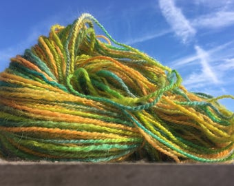 Hand dyed yarn / Angora blend yarn / handspun yarn / indie dyed yarn / yarn for knitting / yarn for crocheting / yarn for weaving