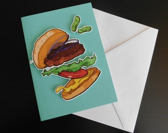 Blank All Occasion Food Greeting Cards Burger