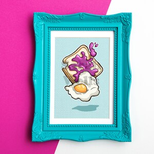 Breakfast Egg Toast Art Print 5x7 or 8x10