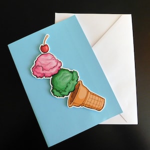 Bianco Tutte le occasioni Cibo Biglietti di Auguri Gelato