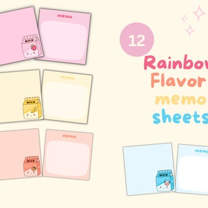 Milk Memo Note Sheets | Cute Stationary Sets | Kawaii Scrapbook Inserts