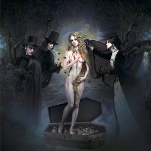 Pintura gráfica rasterizada de Arthur Berzinsh CRADLE OF FILTH "Cryptoriana" impresión