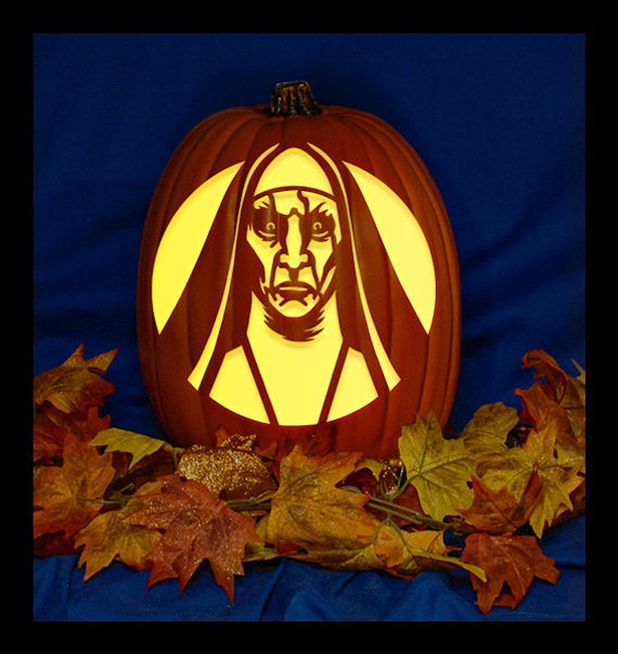Valak The Demon Nun Hand Carved On A Foam Pumpkin Plug In Etsy Valak The Demon Nun Hand Carved On A Foam Pumpkin Plug In Etsy
