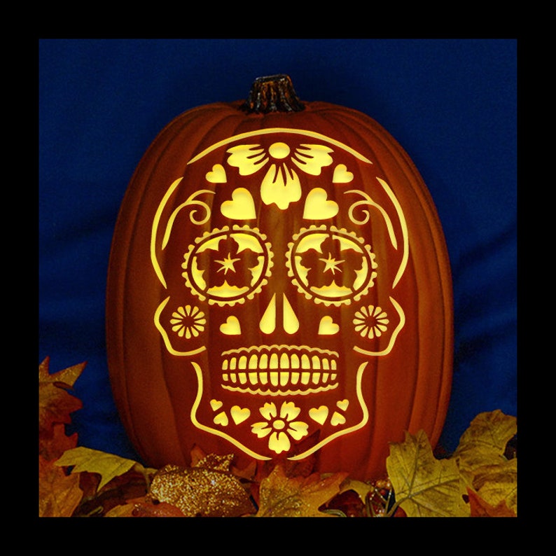 day-of-the-dead-sugar-skull-hand-carved-on-a-foam-pumpkin-etsy