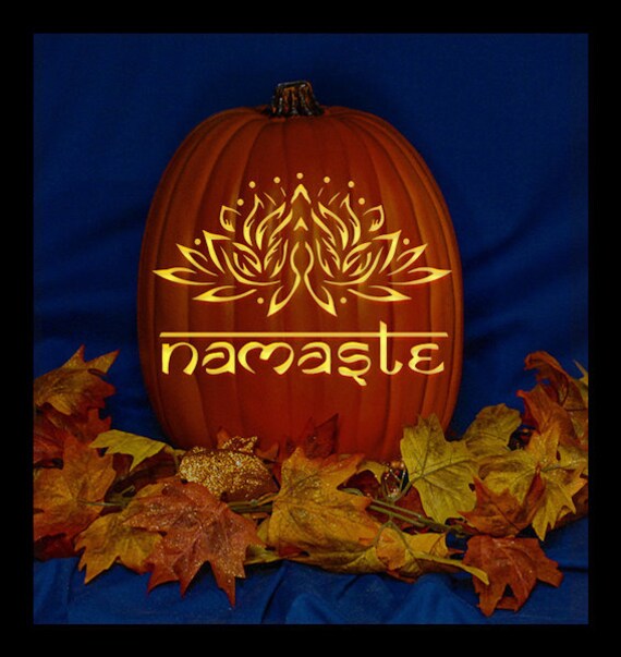 Yoga Namaste Lotus Hand Carved on a Foam Pumpkin Plug in Etsy
