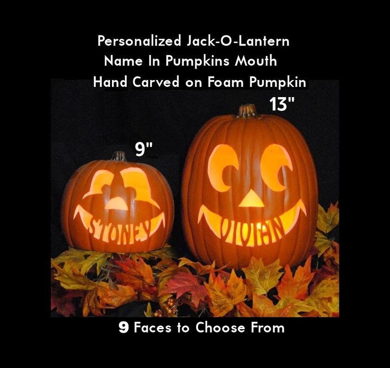 Personalized Custom Carved Foam Pumpkin Name in the Pumpkins | Etsy