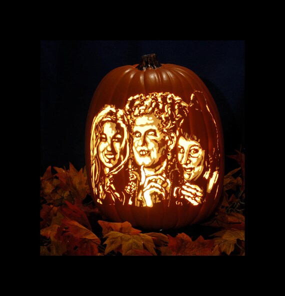 Hocus Pocus Hand Carved On A Foam Pumpkin Plug In Light Etsy