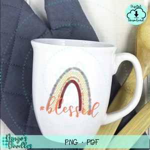 hashtag Blessed Rainbow PNG PDF
