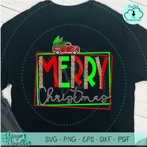 Feliz Navidad Camión Rojo SVG PNG