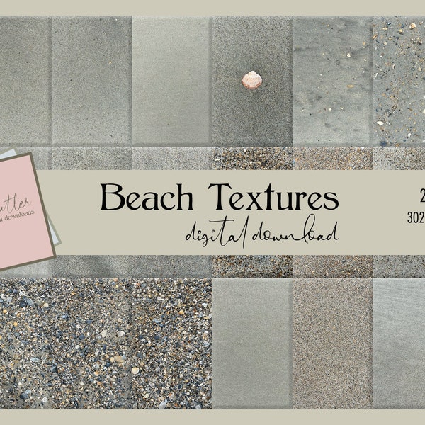 Beach Textures Bundle 0001 | Digital Paper, Collage, Texture, Overlay, Background, Sand, Shells, Photo Filter, Nature, Journal, Blend Mode