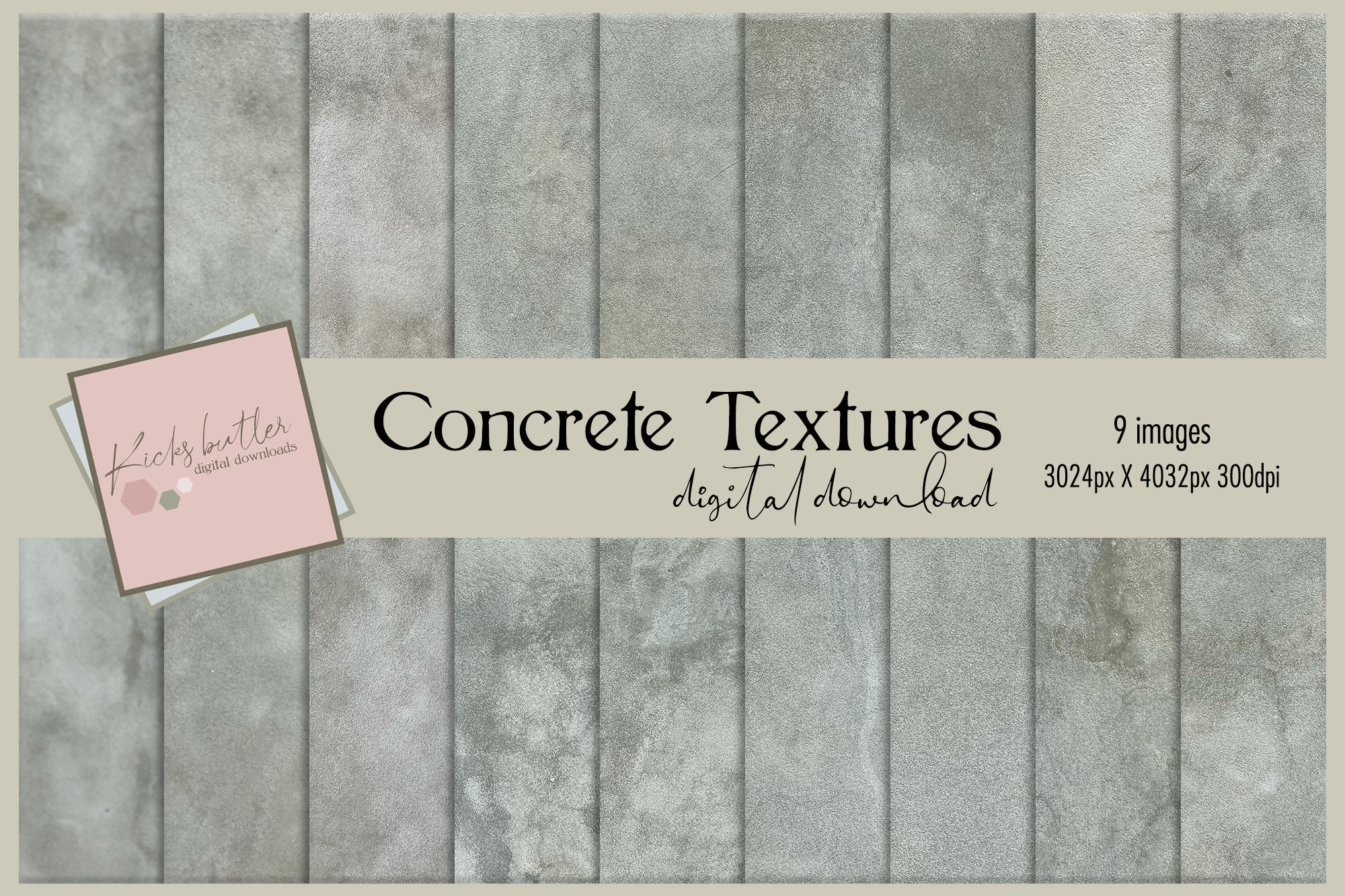 Concrete Textures Bundle 0001 | Digital Paper, Neutral, Collage ...