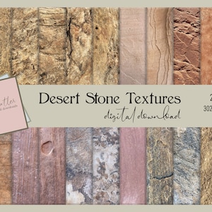 Desert Stone Textures Bundle | Digital Paper, Red, Rock, Collage, Scrapbook, Texture, Journal, Printable, Overlay, Background
