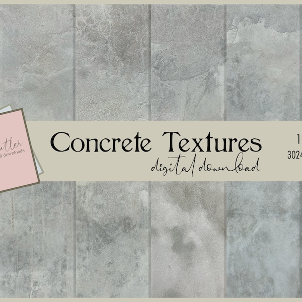 Concrete Textures Bundle 0002 | Pavement, Digital Paper, Neutral, Collage, Scrapbook, Texture, Journal, Printable, Overlay, Background