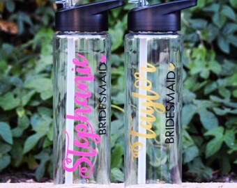 Bridesmaid Flip Top Water Bottle - 25 oz-Customize it! Bachelorette Party