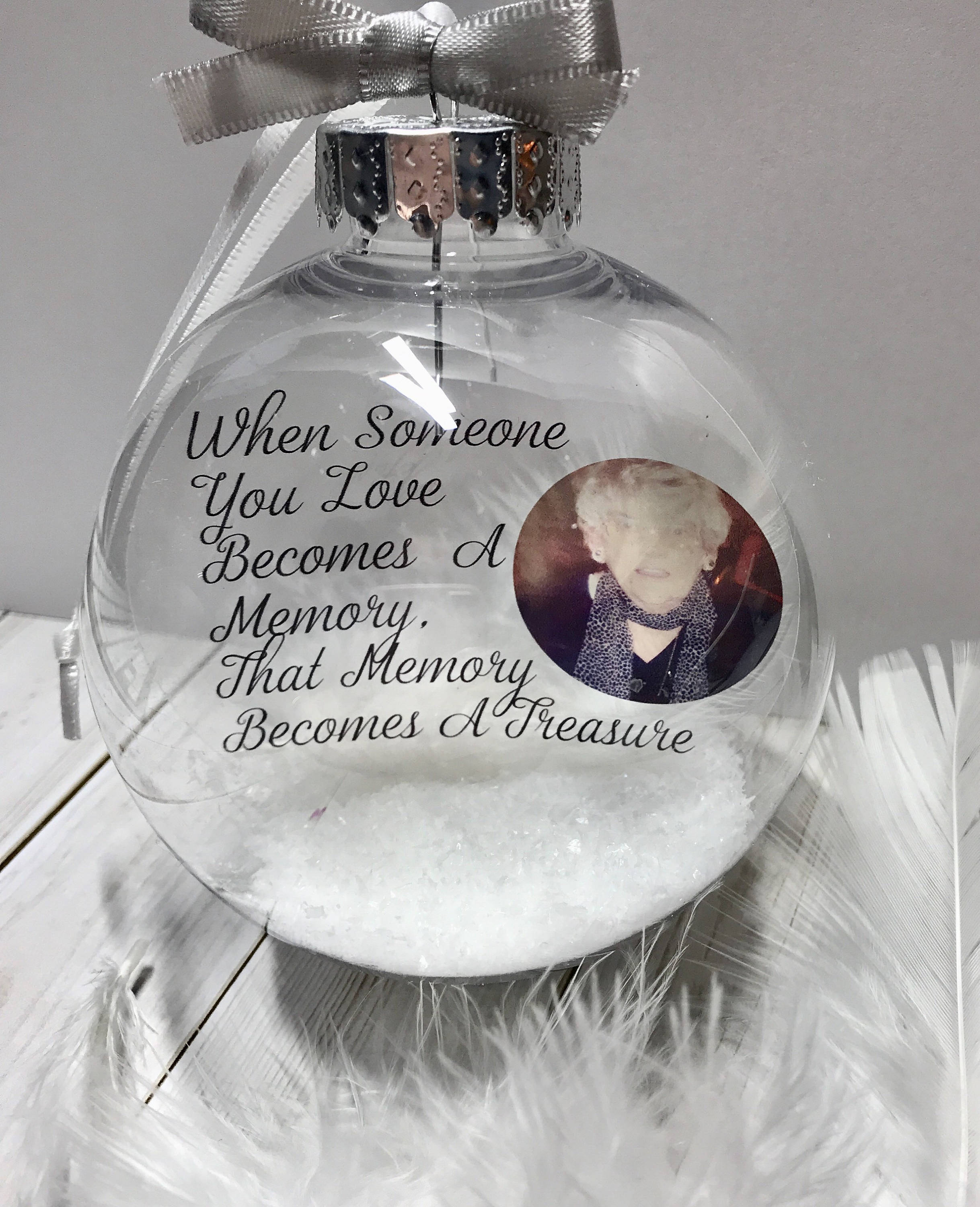 Photo Personalised Memorial Bauble When Someone You Love Etsy