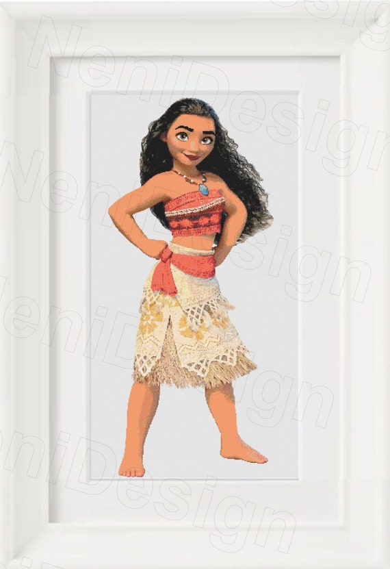 Moana Princess Cross Stitch Pattern, Full Figure (digital Download