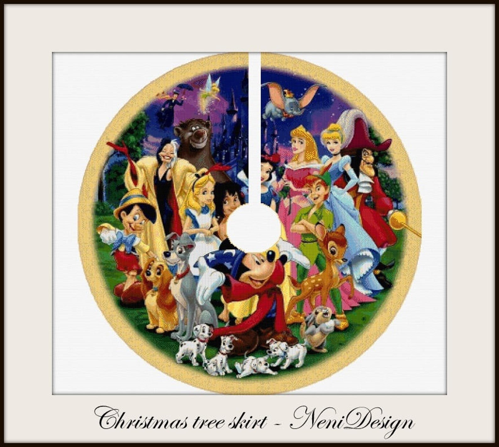 Christmas Tree Skirt Cross Stitch Pattern Home Decor Christmas Etsy