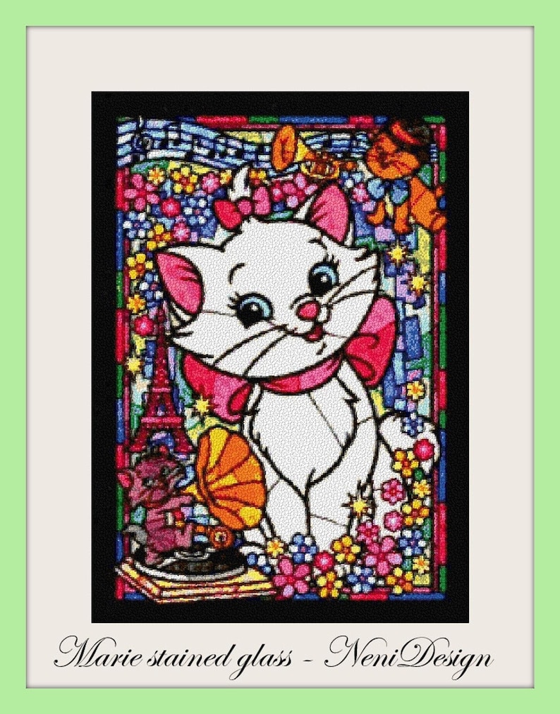Marie Stained Glass Cross Stitch Pattern Marie Cross Stitch Etsy