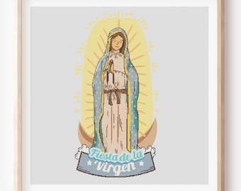 クロスステッチパターン 聖母マリア | グアダルーペの聖母の刺繍