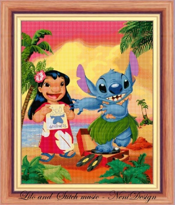 Lilo & Stitch Poster Coachella Aquarelle Partition Musique Impression sur  toile Décoration murale Chambre d'enfant 30,5 x 45,7 cm Sans cadre :  : Tout le reste