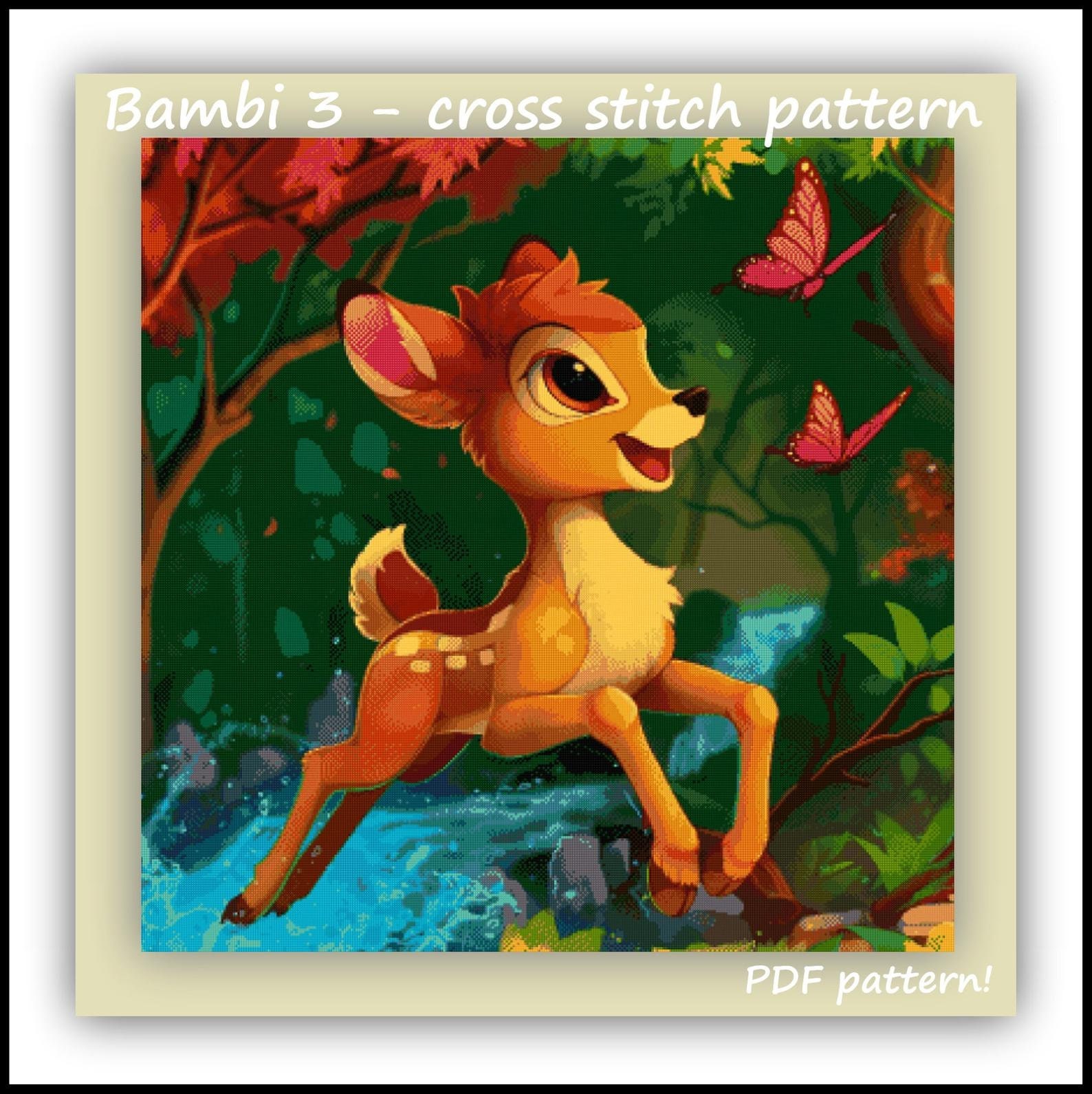 Bambi 3 Cross Stitch Pattern Bambi Cross Stitch Pattern Bambi Pattern ...