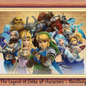The Legend of Zelda alle Charaktere Kreuzstich Stickmuster Zelda Stickmuster Zelda Kreuzstich Kinderzimmer Deko DIY Zelda Kreuzstich Stickmuster