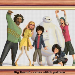 Big Hero 6 Cross stitch pattern, cross stitch Big Hero, Big Hero DIY Big Hero cross stitch, Big Hero counted pattern Kids room decoration