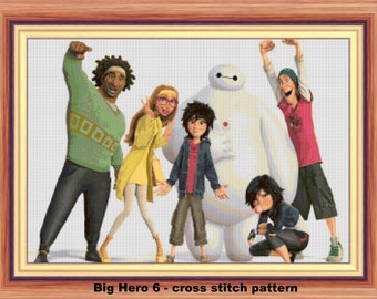 Big Hero 6 Cross stitch pattern, cross stitch Big Hero, Big Hero DIY Big Hero cross stitch, Big Hero counted pattern Kids room decoration