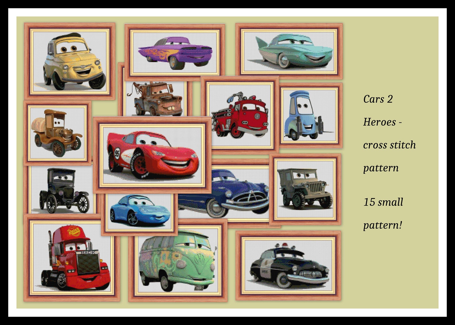 Cars 2 Flo Cross Stitch Pattern Flo Cross Stitch Cars 2 Cross Etsy