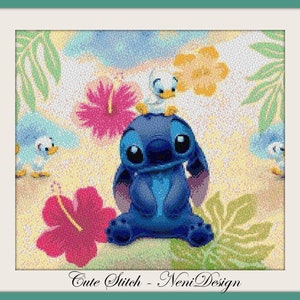 Cute Stitch Cross stitch pattern DIY Stitch cross stitch Kids room decoration Lilo and Stitch pattern Nursery decoration Tale hero pattern