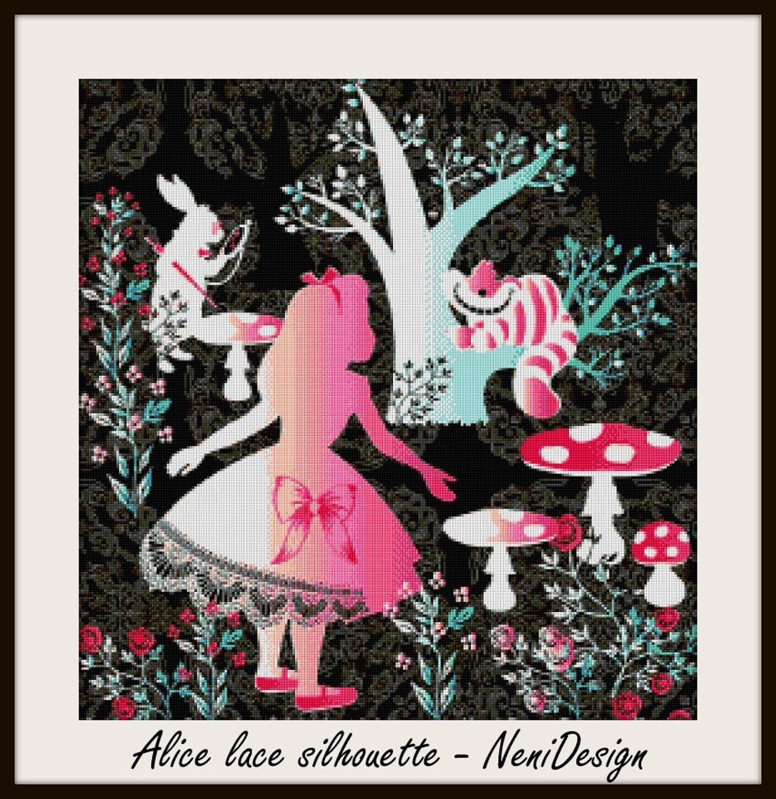 Alice Lace Silhouette Alice Pattern Alice Cross Stitch Alice Cross ...