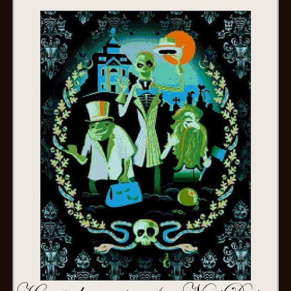 Haunted mansion 1 Cross stitch pattern DIY cross stitch mansion Halloween cross stitch DIY halloween decoration Mansion cross stitch pattern