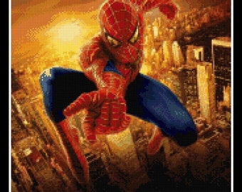 Spiderman 1 Cross stitch pattern Cross stitch Spiderman Spiderman pattern DIY Spiderman Kids room decoration DIY tale hero cross stitch