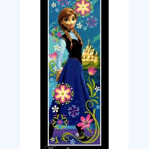 Anna flower romantic Cross stitch pattern DIY Anna frozen Kids room decoraiton Nursery decoration DIY princess frozen Tale hero pattern