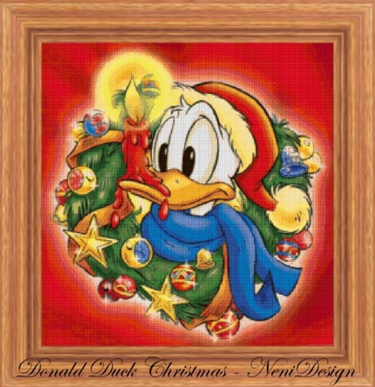 Donald Duck Christmas Cross Stitch Pattern Tale Heroes Cross Etsy