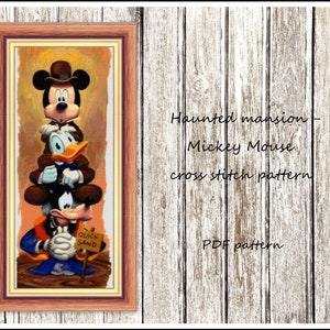 Haunted Mansion Mickey Cross stitch Mickey Haunted mansion cross stitch DIY Mickey Halloween cross stitch Mansion cross stitch pattern