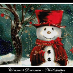 Christmas Snowman, cross stitch pattern, cross stitch snowman, cross stitch winter, snowman pattern, christmas cross stitch, christmas