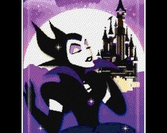 Maleficent Queen Cross stitch pattern Kids room decoration DIY evil cross stitch Tale hero cross stitch Evil pattern Tale figure pattern