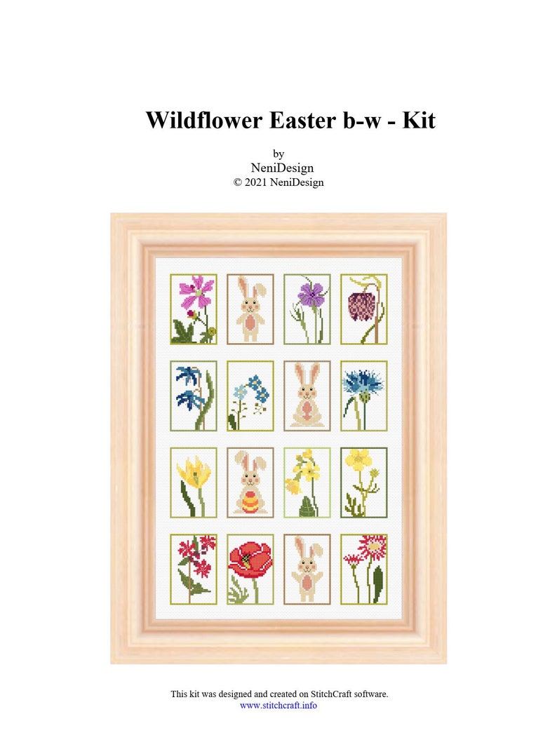 Wildflower Easter, Cross Stitch Pattern, Easter Cross Stitch, Easter ...