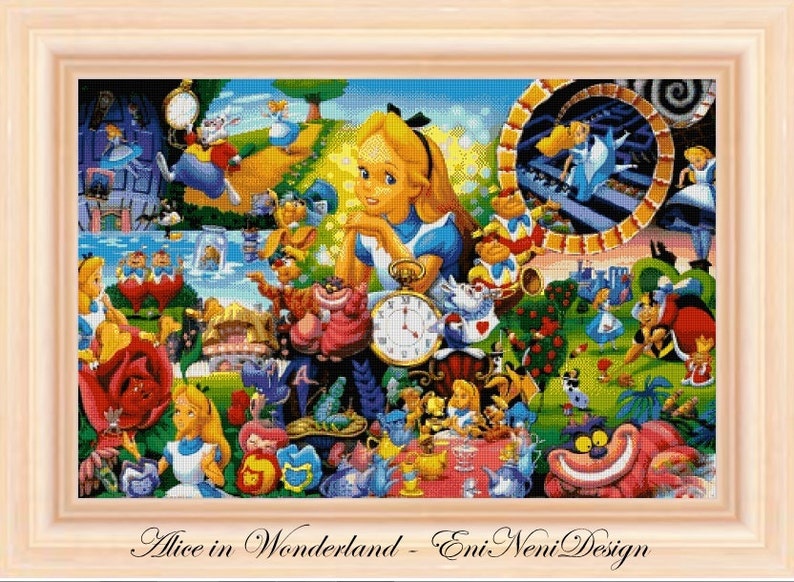 Alice in Wonderland Cross Stitch Pattern Alice Cross Stitch Etsy