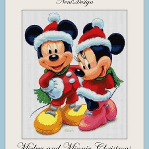 Mickey and Minnie Christmas Cross stitch pattern DIY christmas cross stitch DIY Mickey Tale heroes cross stitch Christmas decoration Minnie