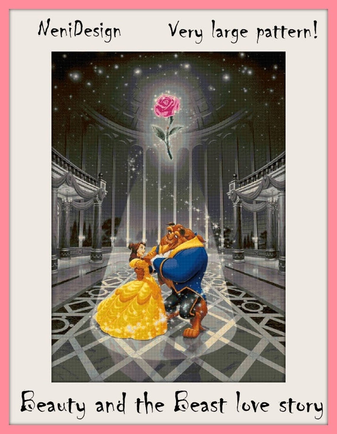 Beauty and the Beast Love Story Cross Stitch Pattern DIY Belle Cross ...