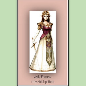 Zelda Princess Cross Stitch Pattern, DIY Home Decor (Digital Download)