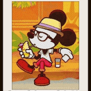 Hipster Mickey 3 Cross stitch pattern Cross stitch Mickey Kids room decoration DIY Mickey Tale hero cross stitch DIY heroes embroidery